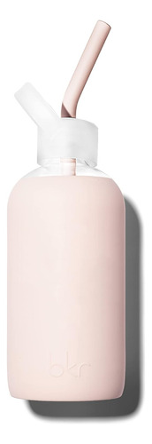 Botella De Agua De Vidrio Liso Con Funda De Silicona Y Popot