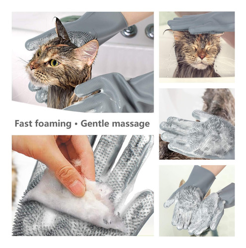 Guantes De Baño Para Mascotas, Guantes Silicona Para Cepillo