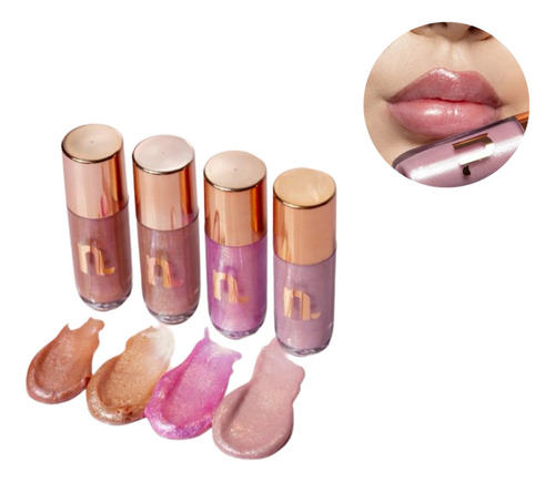 Gloss Labial Instant Glow Quartzo Rosa - Nina Makeup