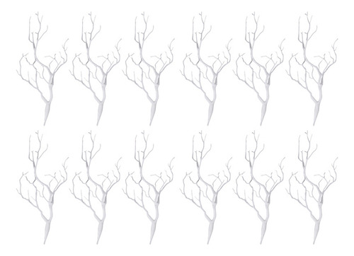 M 12 Unidades Ramas Árbol Secas Blancas Artificiales, Pa