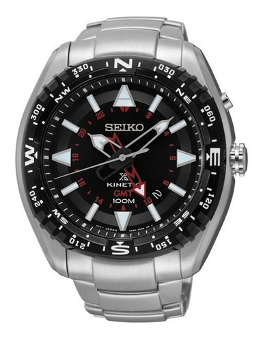 Reloj Seiko Para Hombre Sun049 Kinectic Tablero Color Negro