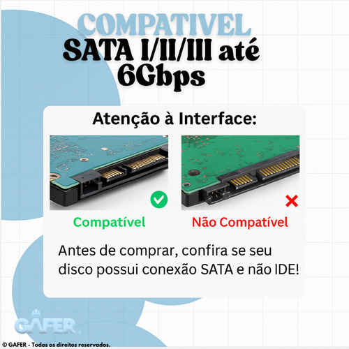 Cabo Case Externo Adaptador Usb 3.0 Hd E Ssd 2.5 Portátil