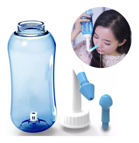 Higienizador Ducha Lavador Nasal Lavagem Adulto Criança Cor Azul