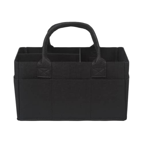 Collapsible Black Felt Storage Caddy, Divided Design To...