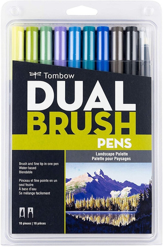 10 Marcadores Tombow Dual Brush / Landscape Paisajes