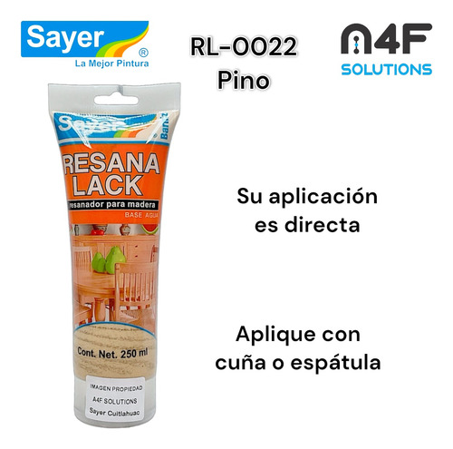 Sayer Resanalack Para Madera Base Agua Pino (250ml) 2pz