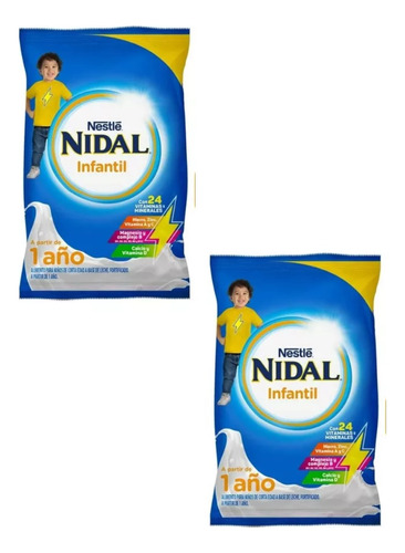 Kit De 2 Alimento Infantil Nestlé Nidal Leche Formula Polvo