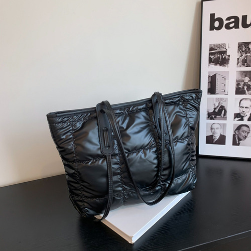 Bolsos De Mano Acolchados De Algodón For Mujer, Otoño-invie