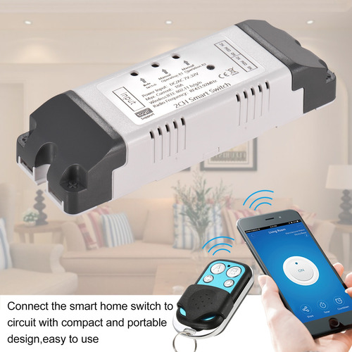 Imagen 3 de 9 de Tuya 2ch Dc5v/7-32v Wifi Interruptor Inalámbrico Relé Módulo