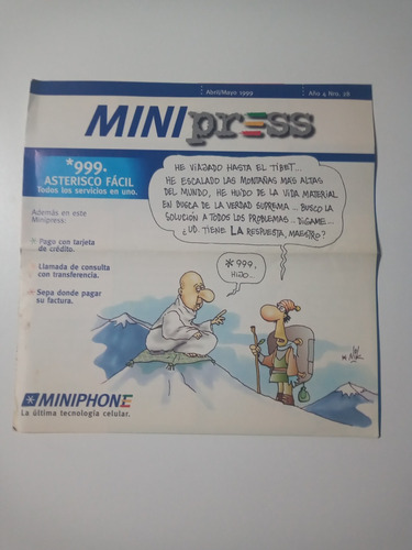 Folleto Antiguo De MiniPhone, De 1999