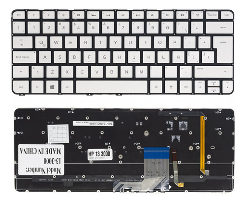 Teclado Hp Spectre 13-3000 Backlit Español Plateado 743897-