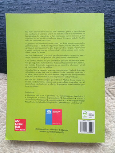 Geometría - Editorial: Mc Graw Hill (Usado)