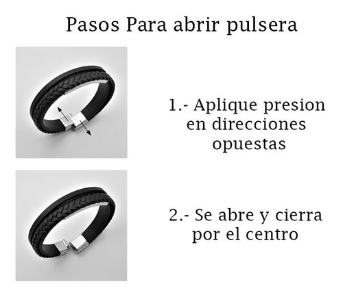 Imagen 2 de 6 de Pulsera Acero Y Piel Grabado Alerta Medica 1104