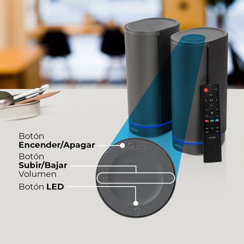 Bocinas Inalambricas Acteck Dynamic Bs660 50w 2.0 Bluetooth Color Negro