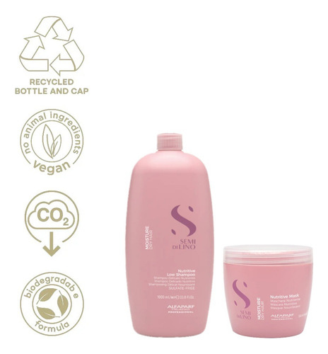 Kit Shp 1l E Mask 500 Moisture Alfaparf Semi Di Lino (rosa)