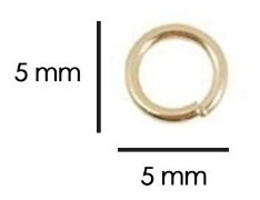 Imagen 2 de 2 de Argolla Dorado 5 Mm Chapa De Oro 14k 15 Piezas Bisutería