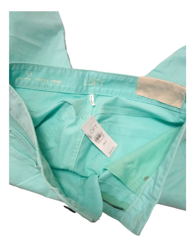 Loft Pantalón Mujer Curvy Capri Verde Menta