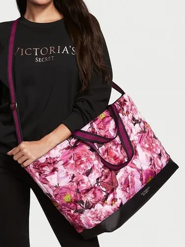 Bolso Viaje Finde Acolchado Grande Victorias Secret Floreado