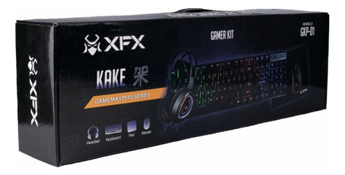 Kit Gamer Teclado Mouse Y Auriculares Xfx Gkp-01 Negro Negro