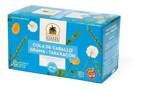 Té Hierbas Del Oasis Mezcla N10 Diurético Pack X 3 Cajas