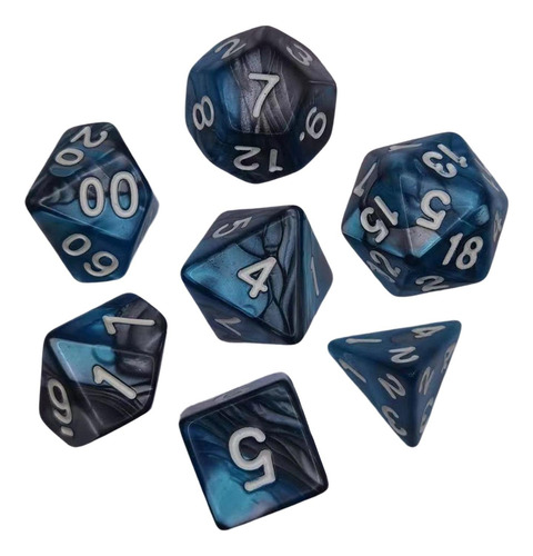 3 X 7x Dados Poliédricos Dados De Gris Azul Gris Azul