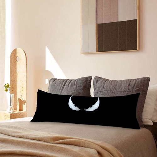 Cojin Almohada Larga Marvel Venom Cara Fondo Negro 45x110cm Diseño de la tela Lisa