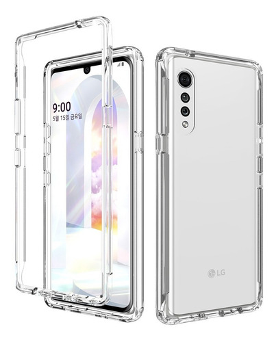 Funda 360 Uso Rudo Bicolor Transparente LG Velvet 4g/5g