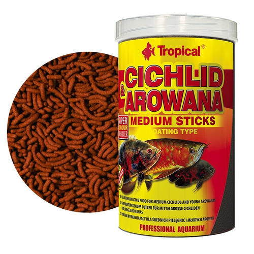 Tropical Cichlid Arowana 360g Sticks Medianos Flotantes Poly