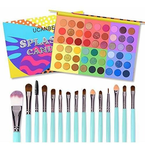 Ucanbe Splashy Candies Paleta De Sombras De Ojos + 15 Pincel