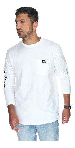 Polera M/l Hombre Monte Mitchell Blanco Burton