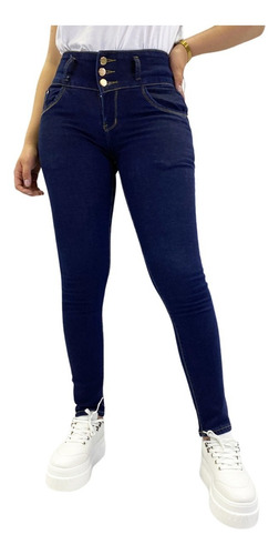 Pantalon Jean De Mujer Elasticado Tiro Alto, Con Pushup 0007