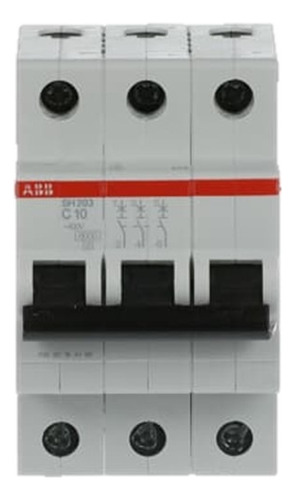2cds213001r0104 Sh203-c10 Int. Termomagnetico 3p 10a Abb