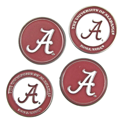 Universidad Alabama Marcador Pelota Golf Set 4 Doble Cara  A