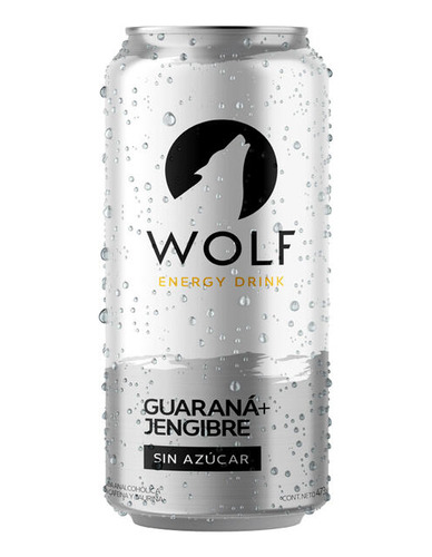 Bebida Energizante Guaraná & Jengibre Sin Azucar Wolf 473 Ml