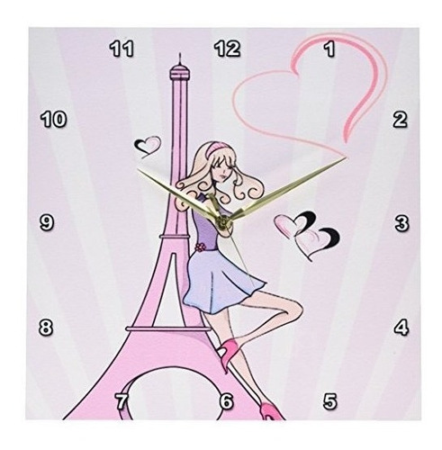 3drose Dpp_106888_2 Girly Niña Rosa Torre Eiffel Y Corazone