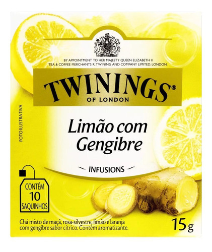 Chá Twinings Limão Com Gengibre Em Sachê 15 G C/20 Unidades