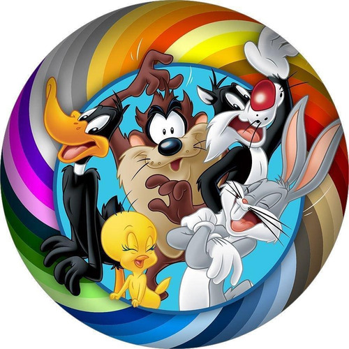 Painel Redondo 3d Sublimado Looney Tunes Frd-6100