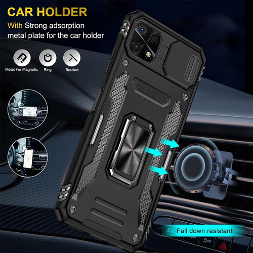 Funda Uso Rudo Cámara Para Redmi 10c/poco C40 Carcasa+mica Negro Redmi 10c/xiaomi Poco C40