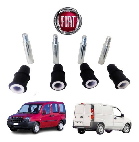 Imagem 6 de 10 de Par Kit Pino Guia Bucha Pinça Freio Fiat Doblo 2001 Até 2020