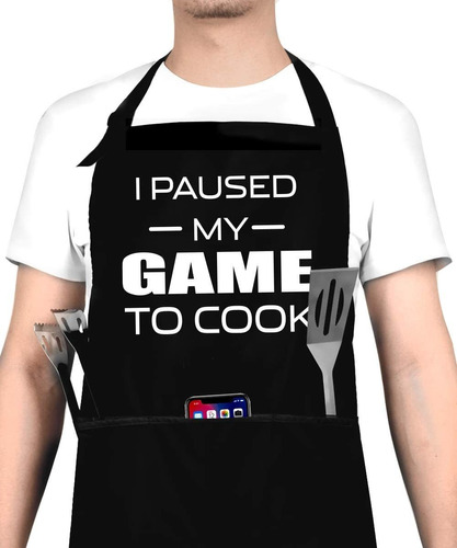 I Paused My Game To Cook  Delantal De Cocina Divertido ...