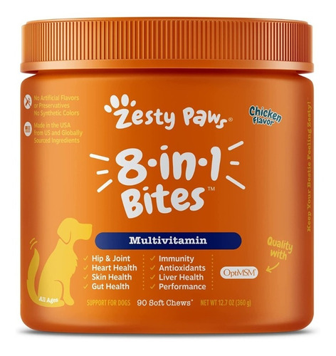 Zesty Paw 8 In 1 Suplemento Para Perros Multi-vitaminas