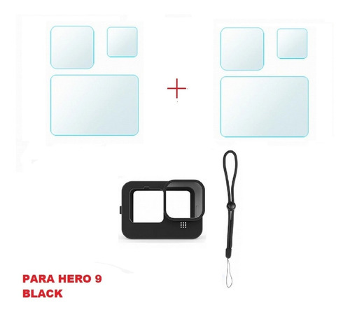 Imagem 1 de 1 de Película Protetora E Capa Silicone Para Gopro Hero 9 Black
