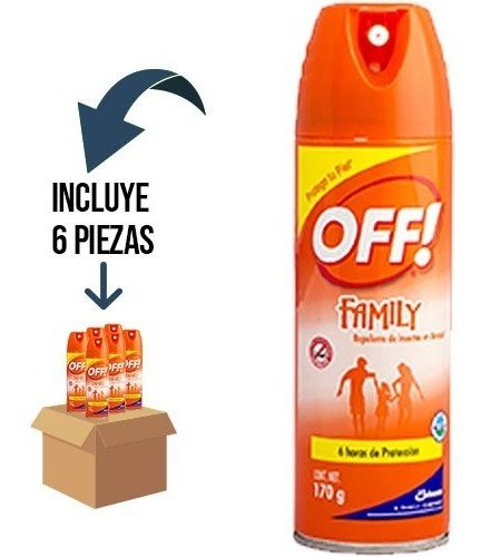 6 Pz - Off! Family Spray Repelente De Insectos 170g