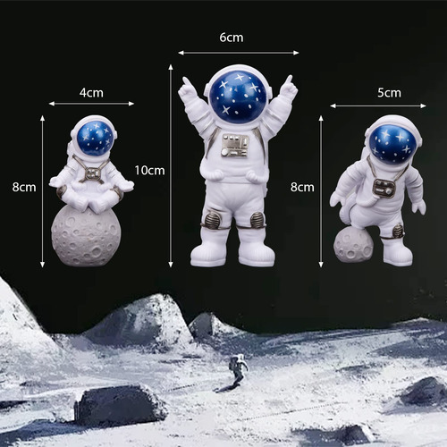 3 Adornos De Escritorio De Astronauta De Resina,
