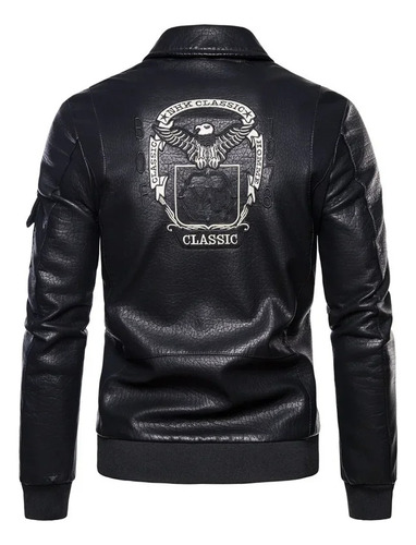 Chaqueta De Moto De Piel Sintética Con Forro Polar Para Homb