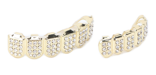 Hip Hop Dientes Postizos A La Moda Chapados En Oro