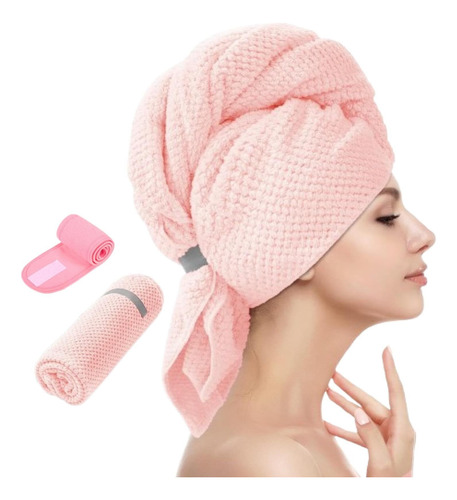 Toalla De Secado De Pelo Súper Absorbente, Turbante Facial