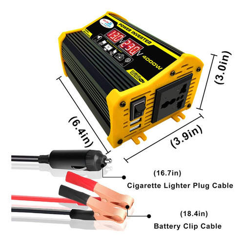 Inversores Portáteis De Energia Para Carros Dc12v-ac110v Dua