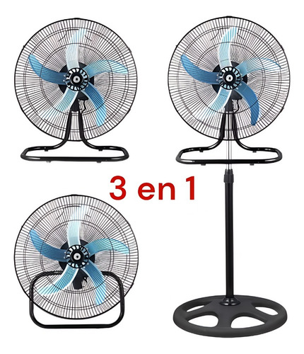 Pack 2 Ventilador Pedestal 3 En 1 18 Metálico Box Pared Pie