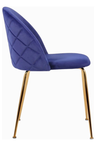 Silla de comedor Bleu Muebles Velvet con estructura color azul